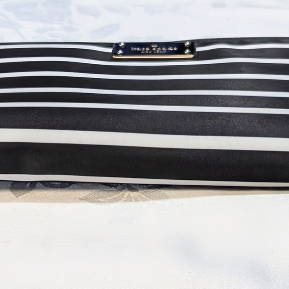 Kate Spade Wilson Road French Stripe Black and White Clutch/ Wallet